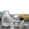 WINAKUI Glass Sake Set, Japanese-style Sake Pot Decanter with 4