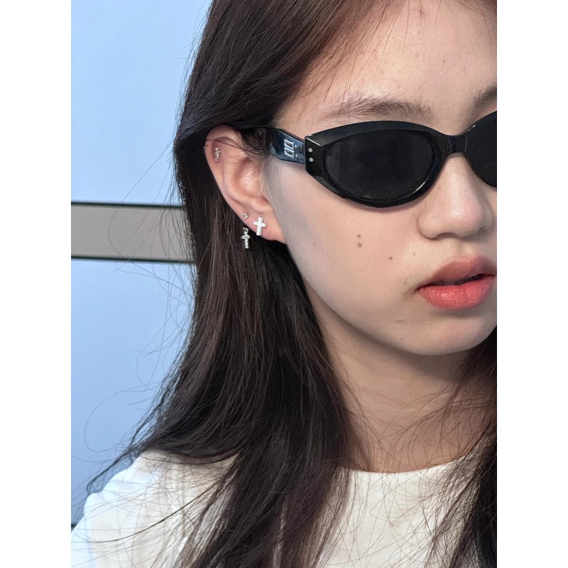 Stainless Steel Tiny Classic Cross Stud Post Earrings for women