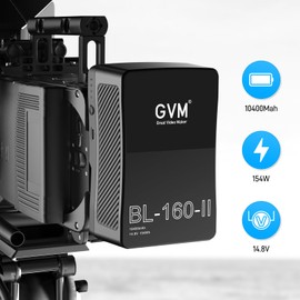 GVM V Mount Battery 14.8V, 10400Mah V Lock Battery with D-Tap and USB Outputs, Rechargeable Battery Compatible with Video Lights, Camcorder, Camera