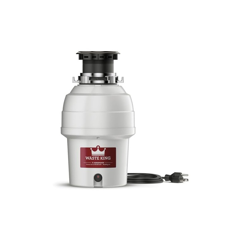Waste King Garbage Disposal for Kitchen Sink with Power Cord,