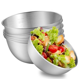VEGOATY 6er Set Edelstahl Schüsseln, 700ml 17x8x7cm Metall Schüsselset Stapelbar Rührschüssel haben Skalierungslinien Salatschüssel für Küche Servierschüssel Snackschale Gourmet Schüssel