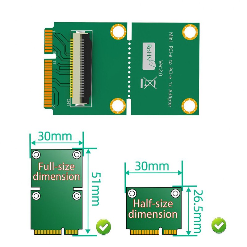 Mini PCIe to PCIe 8X Extension Cable 2.5Gpbs Plug and