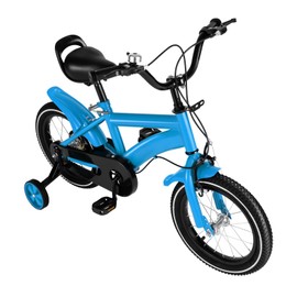 YIYIBYUS 14" Kids Bike, 14 inch Children's Bicycle with Training Wheels Boys Girls Bikes Dual Brake Height Adjustable Child City Rode Bicycles for Children Aged 3-6 Years Old Learning Biking (Blue)