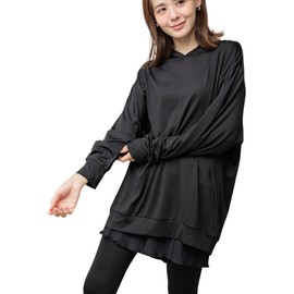 FashionBerry Rash Guard, Women's, Men's, Unisex, Pullover, UV Protection, Absorbent, Quick Drying, Amphibious, Long Sleeve, UPF 50+, Black