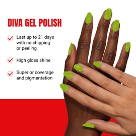 DND Gel Diva Polish Set - 1 each of Gel Polish and Nail Polish, 125 From the Swamp, 0.5 Fl Oz
