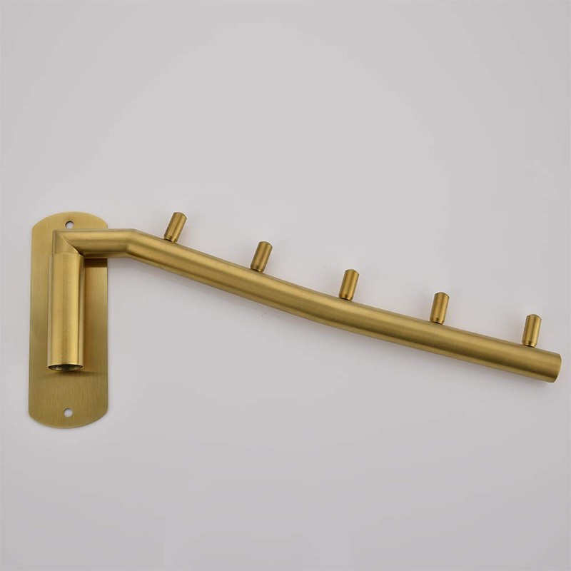 JQK Folding Clothes Hanger Rack, Stainless Steel Swing Arm Hook
