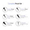 Tweezers Set - Professional Eyebrow Tweezers Set with Scissors &