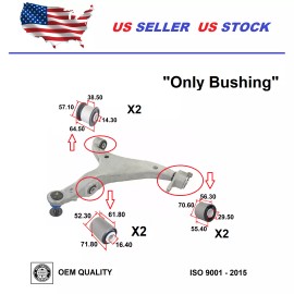 2MPLASTIC Control Arm Bushing Lower Set 6 For Dodge Durango Jeep Grand Cherokee 2016-2020