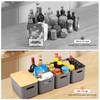 Ohmlove 4 Packs Storage Bins with Bamboo Lids - Plastic