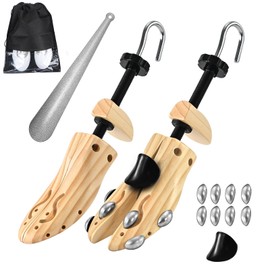 eachway Wooden Shoe Stretcher Men Women,Premium 4-Way Shoe Tree Stretch Length Width for Wide Feet S(for Women's Size Us 5.5-10)