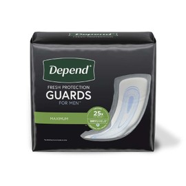Depend Incontinence Guards for Men, Maximum Absorbency, 52 Count (Packaging May Vary) (2 Pack(52 Count))