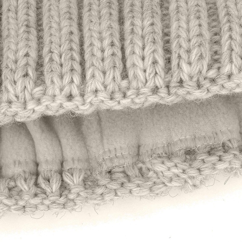 Neverless® Ladies Knitted Hat Lined Fur Pom Faux Fur Bobble
