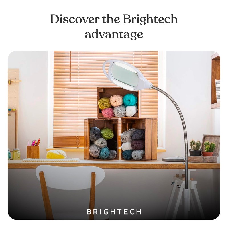 Brightech LightView Pro Magnifying Glass with Light and Stand, Magnifying