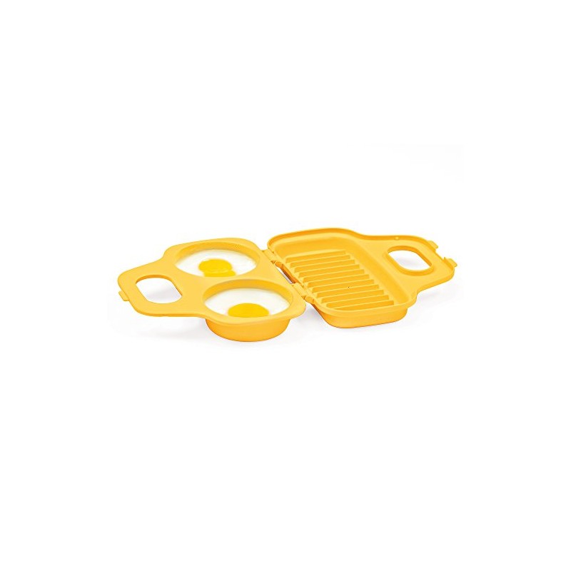 PrepSolutions Microwave Egg Poacher – Yellow, Easy-to-Use for Low-Calorie Breakfasts