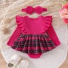 My First Christmas Baby Girl Outfit Newborn Velvet Ruffle Romper
