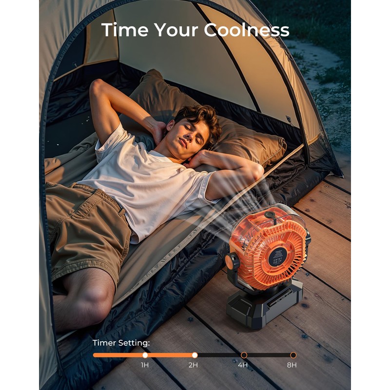 Portable Camping Fan, Misting Desk Fan with Remote, 360ML Water