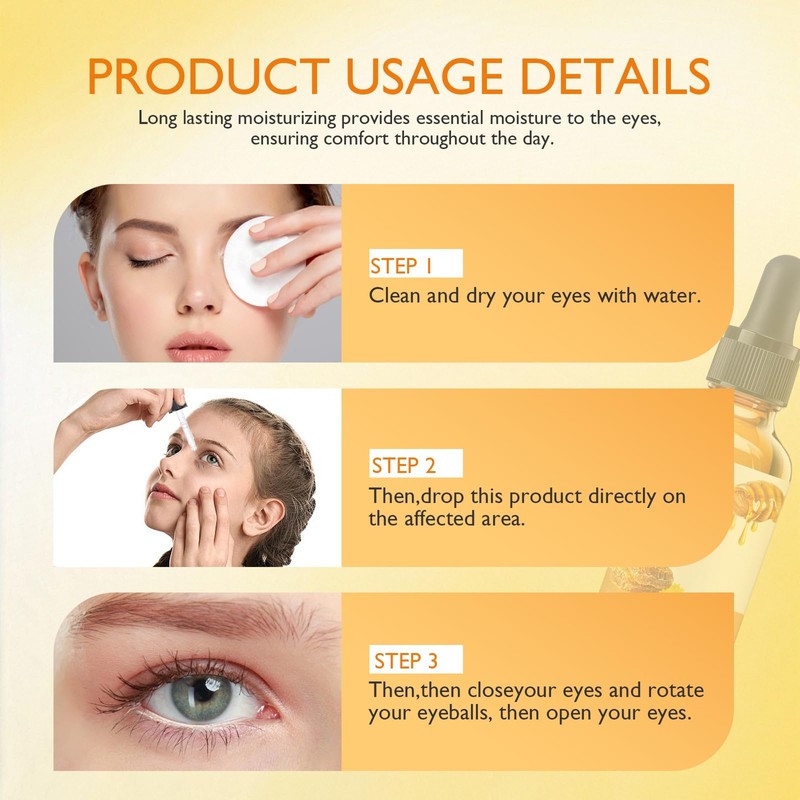 Honey Eye Serum, Hydrating Under-Eye Essence for Moisturizing, Gentle Daily