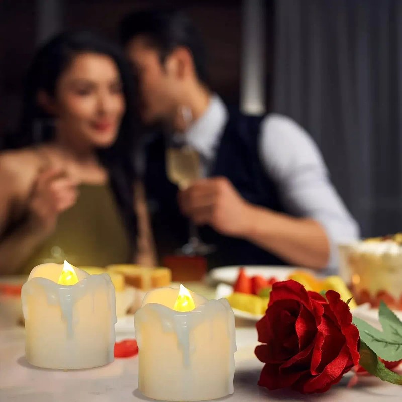 Lecute 24 Velas Led Parpadeantes Amarillas Decoracion Fiesta Boda