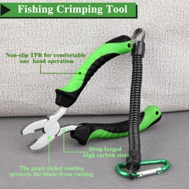 LEONTOOL Hand Pressor, Fishing, Crimping Pliers, Fishing Pliers, No Rust, Wire Sleeve, Crimping Tool, Sleeve Crimping Tool, Crimping Tool Sleeve, Crimping Capacity, 0.03 - 0.05 inches (0.8 - 1.2 mm),