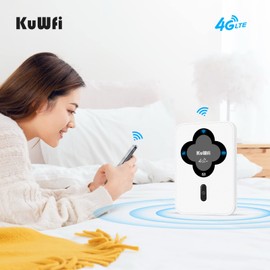 KuWFi 4G LTE Portable Wireless WiFi Router Mobile Hotspot Pocket WiFi 150Mbps Unlocked Car Wi-fi Router with Sim Slot Support Optus/Telstra/Virgin Mobile/Vodafone SIM Card