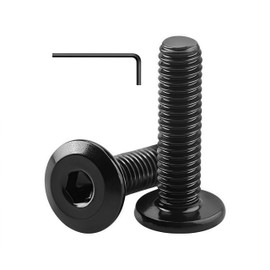 WZHUIDA 20pcs M6 x 45mm Screws, Stainless Steel Hex Socket Flat Head Screws with Full Thread, Black Oxidized, Furniture Connection Screws with Wrench