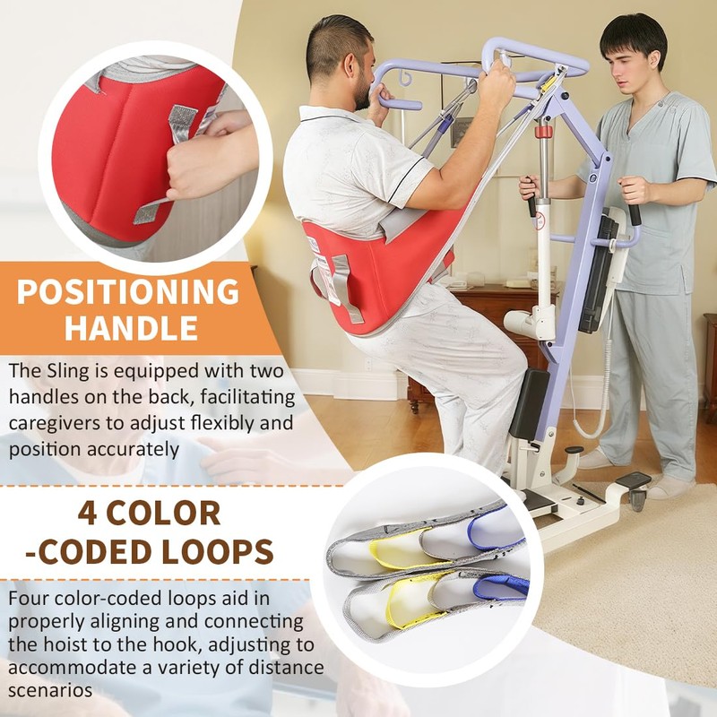 EZ Assistive Sit to Stand Patient Lift Sling with Pad,Stand