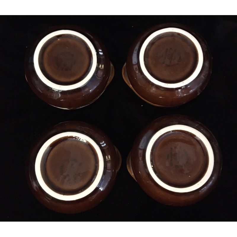 HF Coors China 4 Vtg HF Coors Brown Drip Glaze