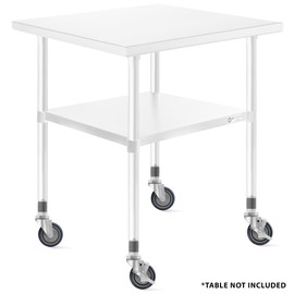 KUTLER 4-Inch Caster Wheel Set for Commercial Kitchen Prep Work Tables - Set of 4 Swivel Casters 2 with Brakes and 2 Without Brakes