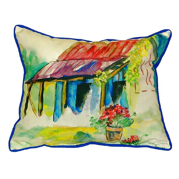 Betsy Drake SN054 Barn & Geranium Pillow,11" X14"