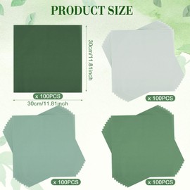 Humyoun 400 Sheets Sage Green Wax Paper for Food Gradient Green Deli Paper 4 Colors Greaseproof Sandwich Wrapping Sheets Basket Liners for Wedding Baby Baptism Party Supplies, 11.8x11.8 inch