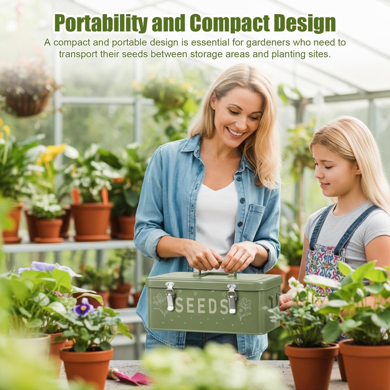 Zenymb Seed box, Seed storage box, Garden seed organizer