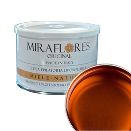 Wax Hair Removal Professional Zinc, Classic Formulation Based on Natural Resins, Wax Liposoluble in Miraflores Pot Original - Pot of 400ml (Honey Naturel)