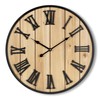 Large Wall Clock 30IN, Silent Metal Wood Style Wall Clocks