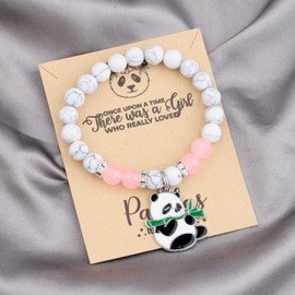 MAOFAED Panda Gift Panda Bracelet Panda Lover Gift Panda Jewelry (once upon panda bead)