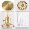 Shenmoyl Pendant Light with Clear Striped Glass Lmapshade, Brass Vintage