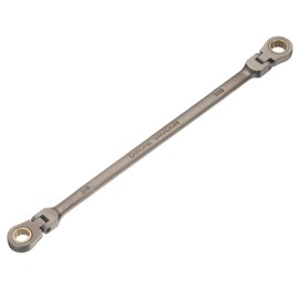 sourcing map Double Box End Wrench 3/8" x 7/16" Extra Long Flex Head 72-Tooth 12-Point Ratcheting Wrenches 180 Degree CR-V Steel for Garage Repair DIY, Black