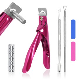 Acryl Nagelknipser Gelnägel Set, Edelstahl Falsche Nagelknipser mit 10 Magneten 2 Scheuerleiste und 2 Konische Nagelschere aus Stahl, Nagelknipser Maniküre Tip Cutter, Hochwertiges Nagelknipser Tips