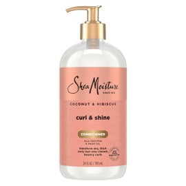 Shea Moisture Curl & Shine Conditioner Coconut & Hibiscus, for Thick, Curly Hair, to Moisturize & Soften, 24 Fl oz