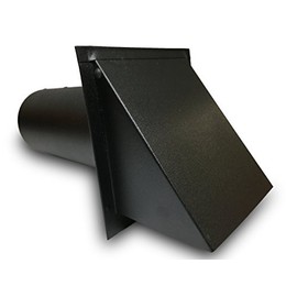 4 inch Deluxe Dryer Vent, Steel with Magnetic Damper (Black) Made in America