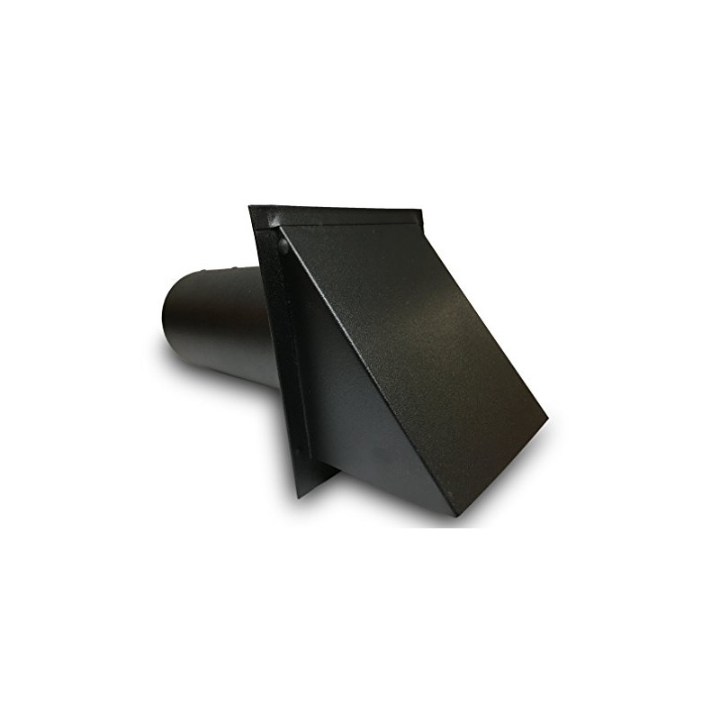 4 inch Deluxe Dryer Vent, Steel with Magnetic Damper (Black)