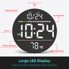 Digital Wall Clock with Large LED Display, Date, Temperature, Auto-Brightness
