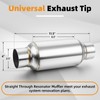 A-KARCK 2.5" Inlet Exhaust Resonator, 2.5" Inlet 2.5" Outlet 11.5"