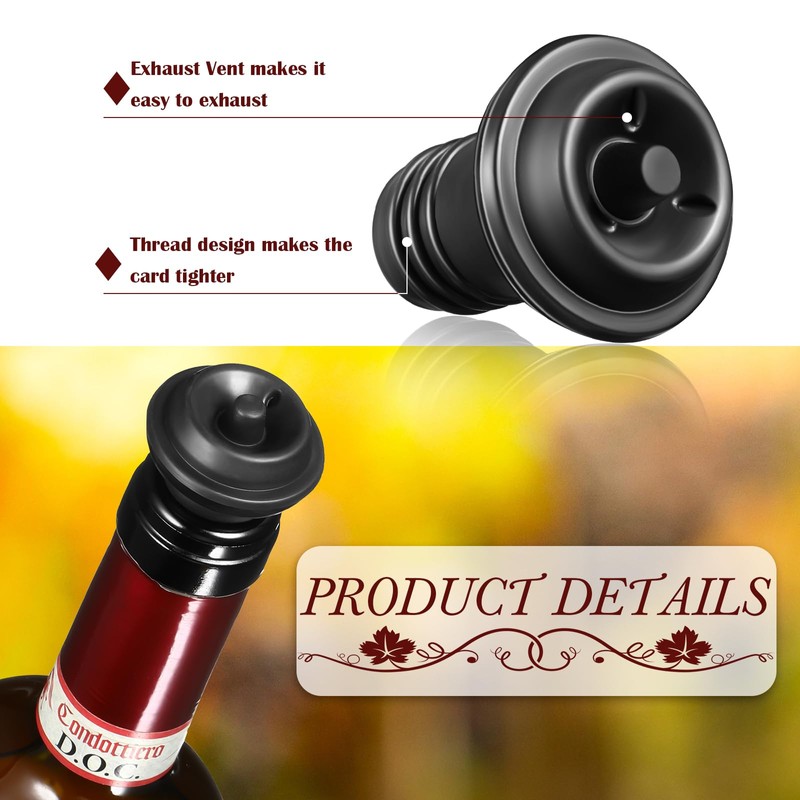 Honoson Wine Stopper Resealable Wine Pump Vacuum Stoppers Vacuum Wine