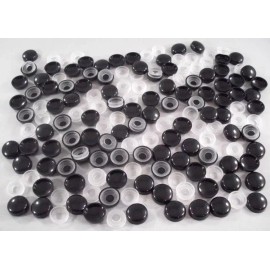BLVD 52 Gloss Black License Plate Frame Screw Caps Bolt Covers Bulk vendor Lot! 50
