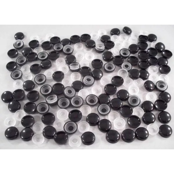 BLVD 52 Gloss Black License Plate Frame Screw Caps Bolt