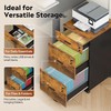 3 Drawer File Cabinet with Lock & Wheels, Wood Printer