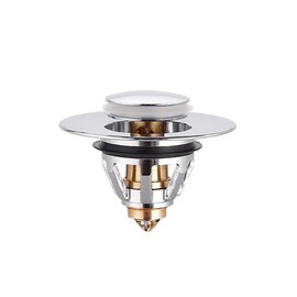 Pop Up Sink Plug, Universal Sink Stopper Replacement Brass Drain Strainer Filter Plug Core Drain Filter for 33mm-40mm Sink Strainer, Push Type Hair Catcher for Bathroom and Kitchen