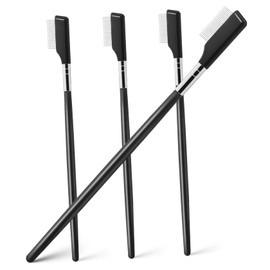 WOONEKY Stainless Steel Eyelash Comb Set 4 Pcs Lash Separator Tool Lash Spoolie Brush Eyelash Extension Separator for Natural Look