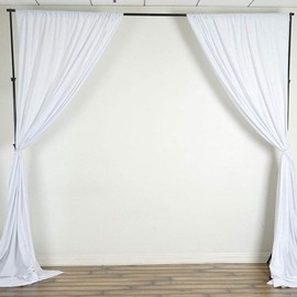 AK TRADING CO. 10 feet x 8 feet IFR Polyester Backdrop Drapes Curtains Panels with Rod Pockets - Wedding Ceremony Party Home Window Decorations - White