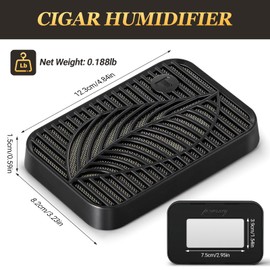 Tesonway Cigar Humidifier, Rectangle Black Premium Cigar Humidor Humidifiers, Maintains Ideal Humidity Levels to Keep Cigars Fresh